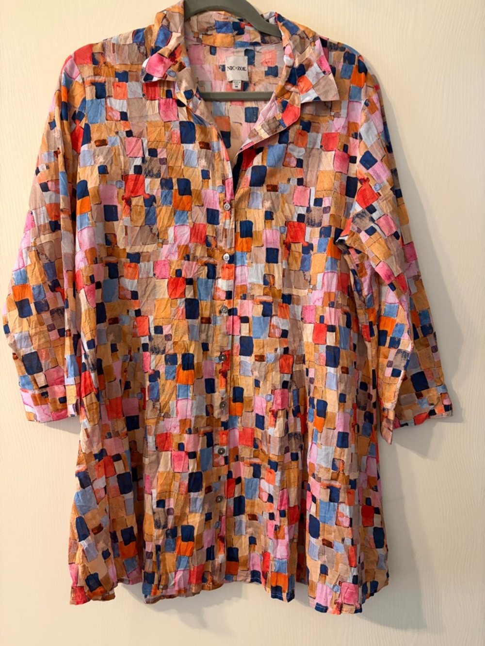 Nic + Zoe crinkle cotton blouse
